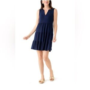 Crown & Ivy NWT Women's Sleeveless Tier Peasant Harbor Navy M Beach 2026 SALE